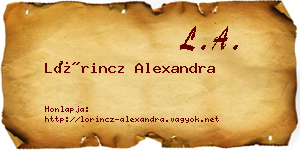 Lőrincz Alexandra névjegykártya